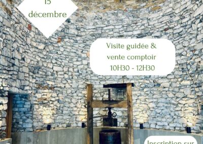 Visite guidée & vente comptoir le 15/12/2024